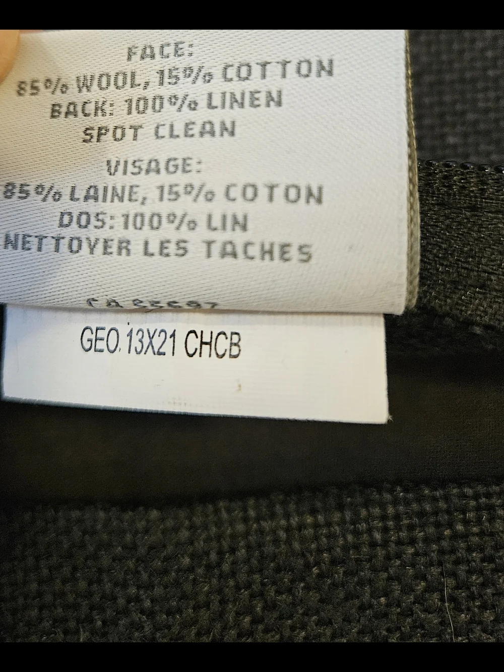 Restoration Hardware RH Teton Merino Wool Geo Lumbar Pillow Aztec Rustic 21x13